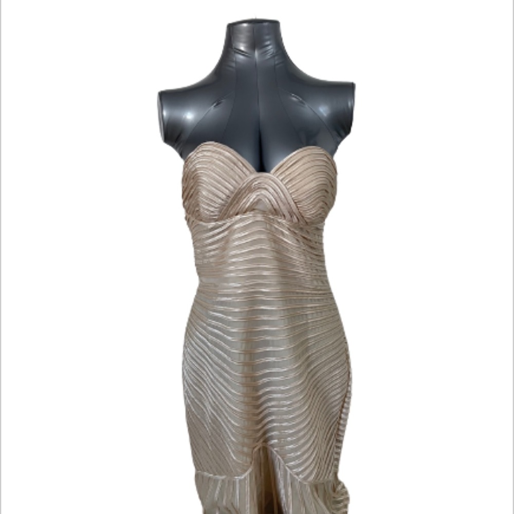 Bebe Beige strapless mini dress